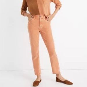 NWT! Madewell High Rise Slim Boyjean Petite Boyfriend Corduroy Jeans